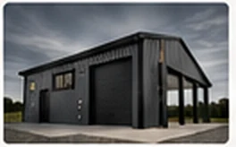 Modern metal shop building